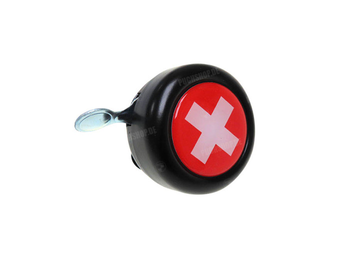 Bell with flag Switzerland dome 3D sticker Widek black