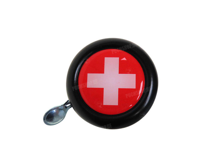 Bell with flag Switzerland dome 3D sticker Widek black
