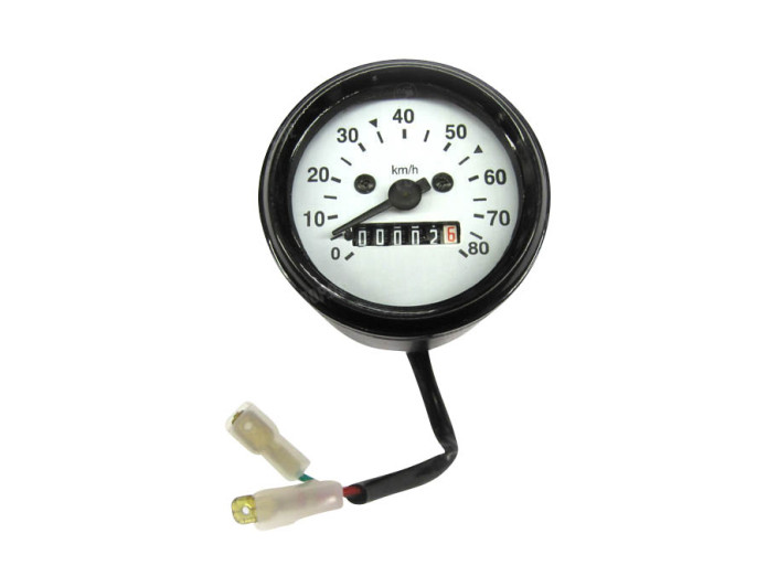 Speedometer kilometer 60mm 80 km/h white universal