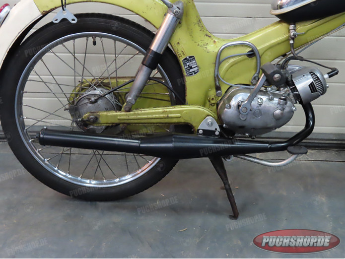 Auspuff Puch MV / VS / MS 28mm Homoet P4 Schwarz (neue Version)