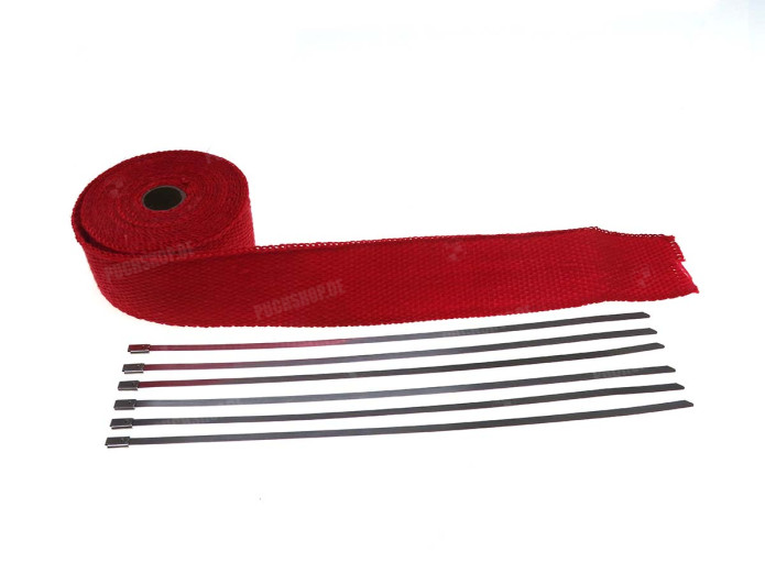 Auspuff Hitzeschutzband Rot (5cm x 5 meter)