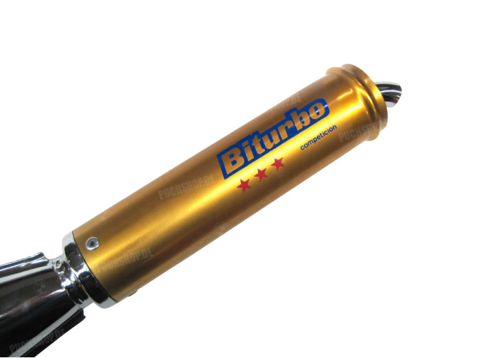 Exhaust Puch Maxi / E50 25mm Biturbo Gold chrome