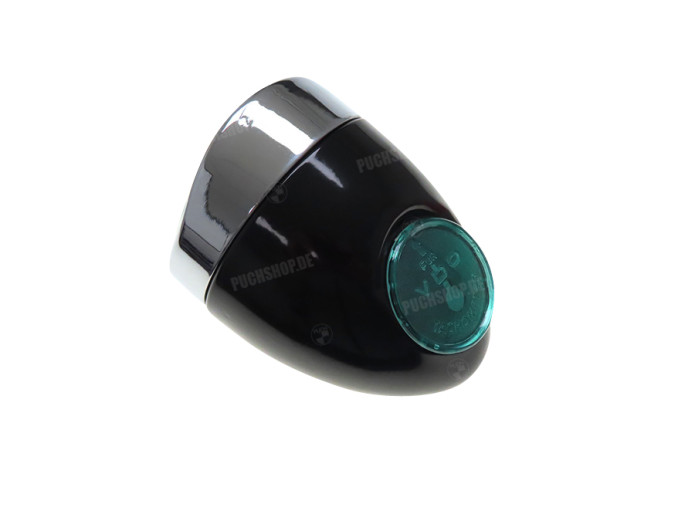 Scheinwerfer Eierlampe 102mm Komplett Schwarz Nachbau