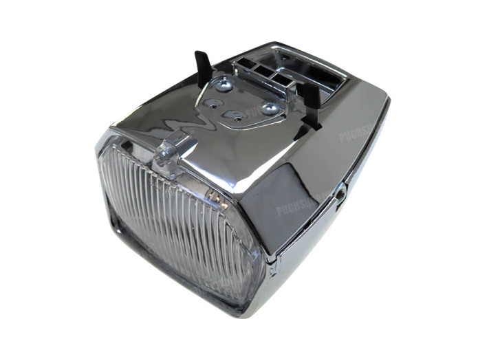 Headlight square 115mm chrome with switch