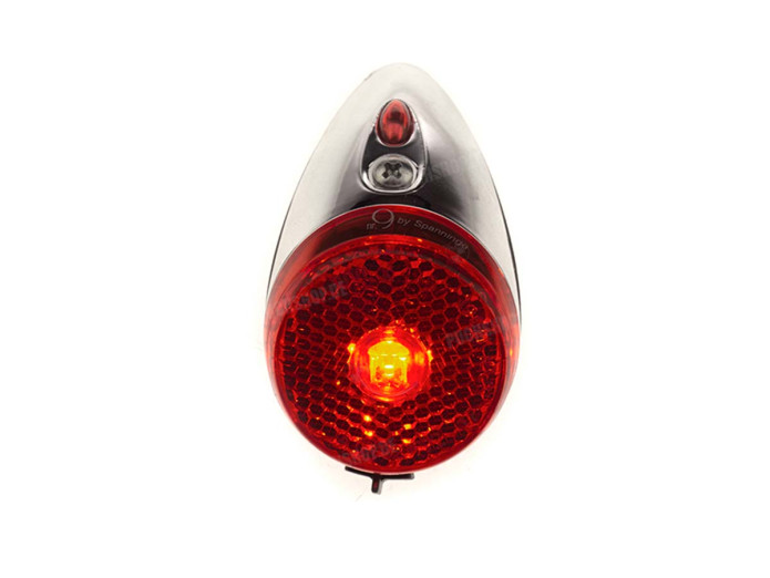 Taillight Spanninga Nr. 9 XB Retro LED chrome black battery