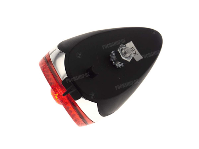 Taillight Spanninga Nr. 9 XB Retro LED chrome black battery