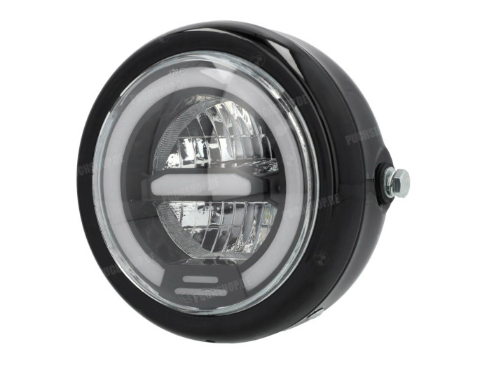Scheinwerfer Rund 165mm Angel Eye LED 12V Glanz Schwarz
