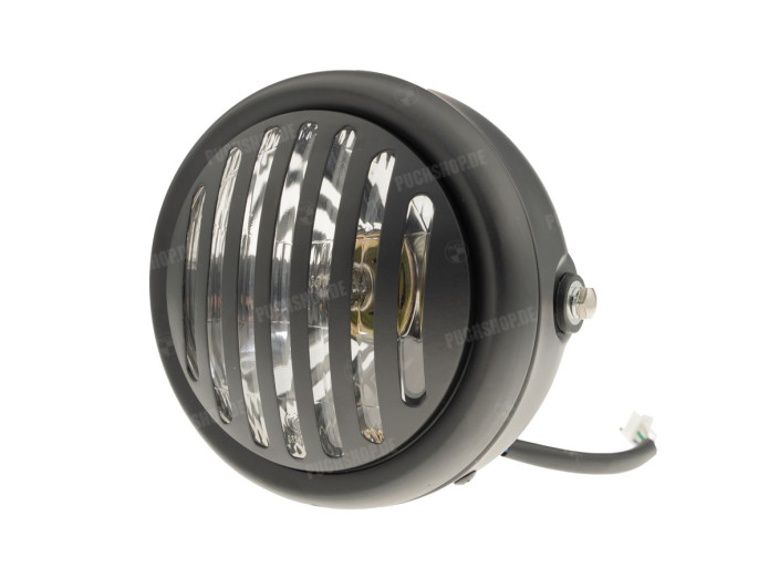 Scheinwerfer rund 165mm Halogen 12V 35W Matt Schwarz mit Raster