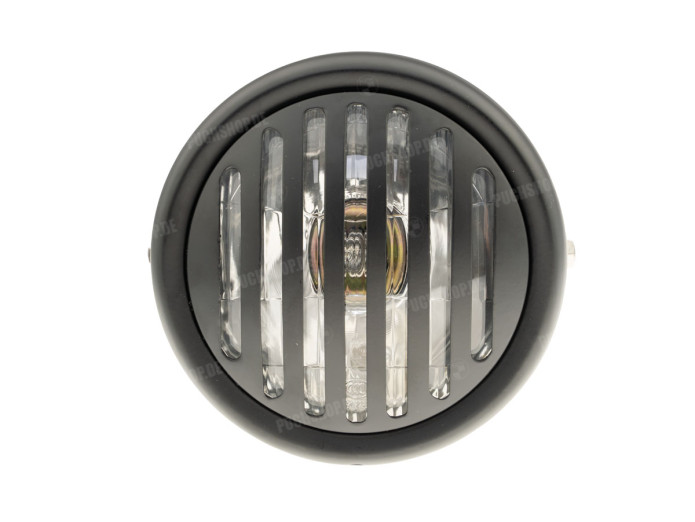 Scheinwerfer rund 165mm Halogen 12V 35W Matt Schwarz mit Raster