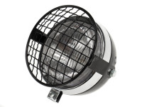 Koplamp rond 130mm Maxi zwart met chroom GUIA met rooster