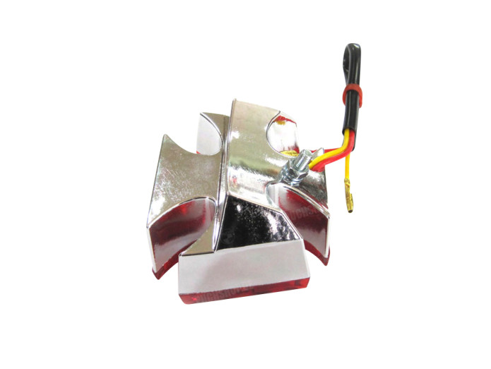 Taillight Puch universal Maltese cross with brake light chrome 