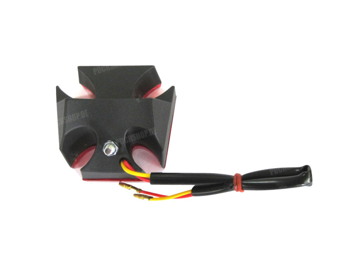 Taillight Puch universal Maltese cross with brake light black 
