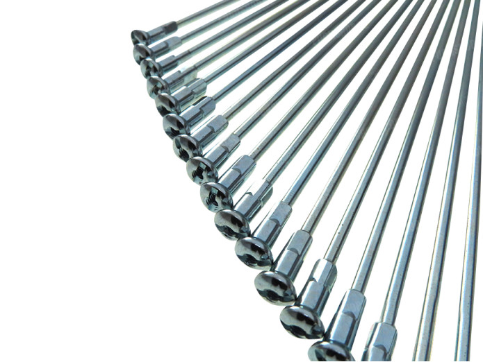 Spokes Puch 190mm universal silver colored nipples 90 degree