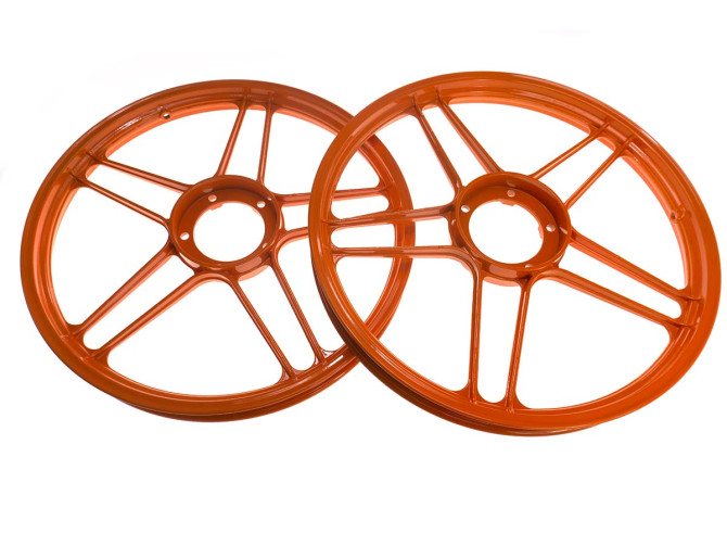 17 inch Grimeca stervelg 17x1.35 Puch Maxi oranje KTM style (set)