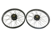 17 inch spaakwiel 17x1.40 zwart op zwart set Puch Maxi S / N A-kwaliteit