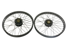 17 inch spaakwiel 17x1.40 zwart op zwart set Puch Maxi S / N A-kwaliteit