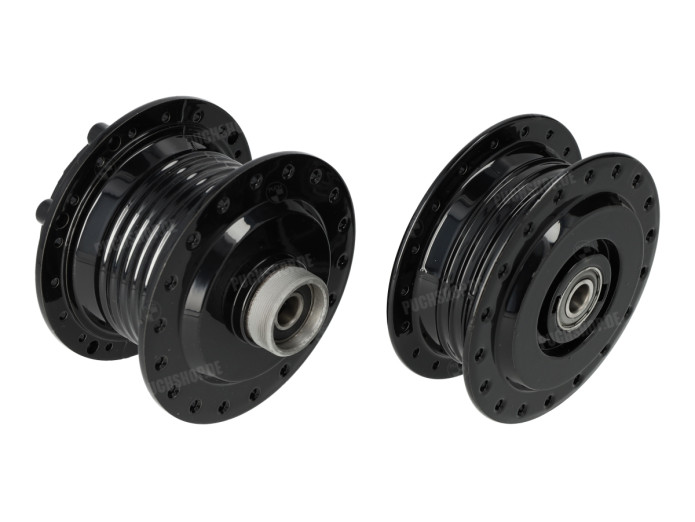 Naben-Set Puch Maxi / X30 Vorder / Hinterrad Speichenrad Glanz Schwarz