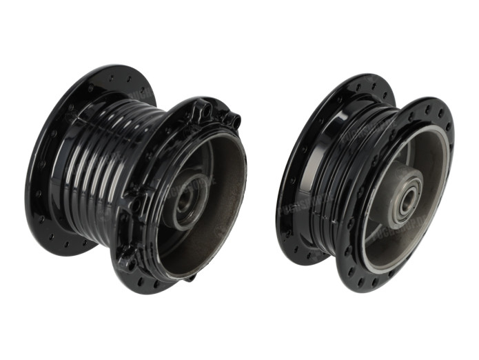 Naben-Set Puch Maxi / X30 Vorder / Hinterrad Speichenrad Glanz Schwarz