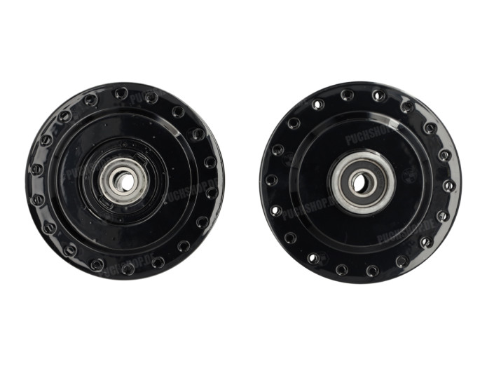 Naben-Set Puch Maxi / X30 Vorder / Hinterrad Speichenrad Glanz Schwarz