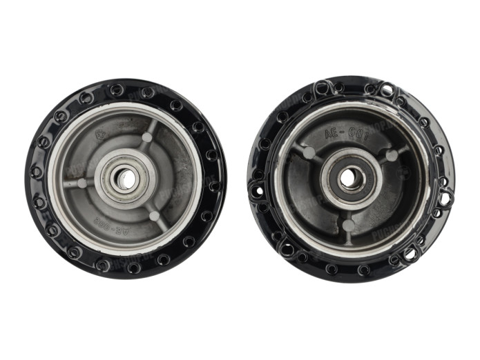 Naben-Set Puch Maxi / X30 Vorder / Hinterrad Speichenrad Glanz Schwarz