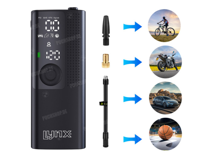 Reifen Akku-Luftpumpe tragbarer Mini-Kompressor E-blow Lynx