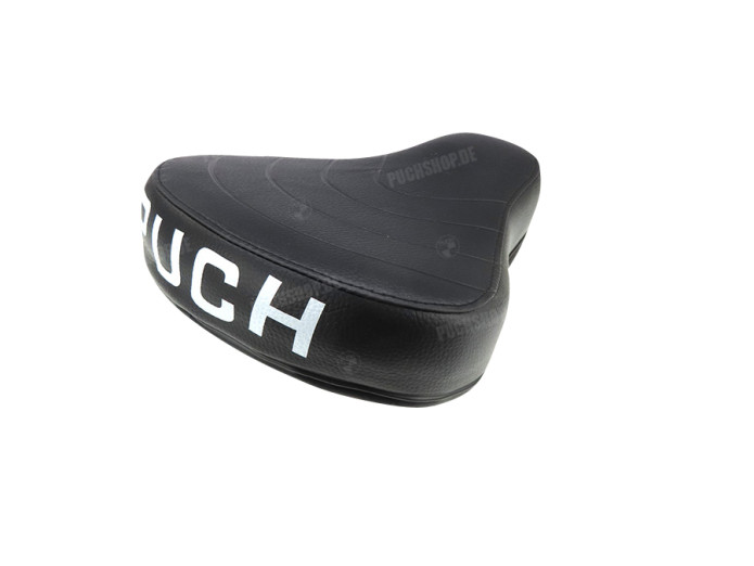 Zadel Puch Maxi dun zwart met groot logo