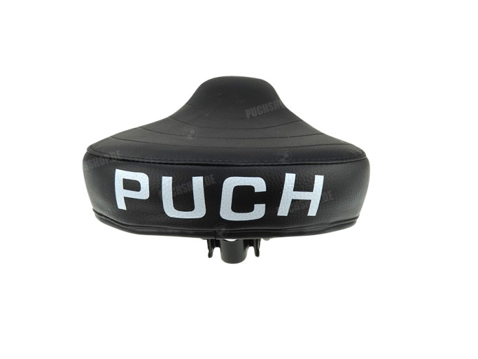 Zadel Puch Maxi dun zwart met groot logo