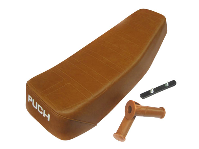 Buddyseat Puch Maxi bruin classic + handvat set